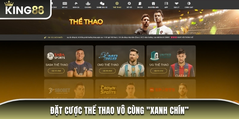 Đặt cược thể thao vô cùng “xanh chín” cung King88